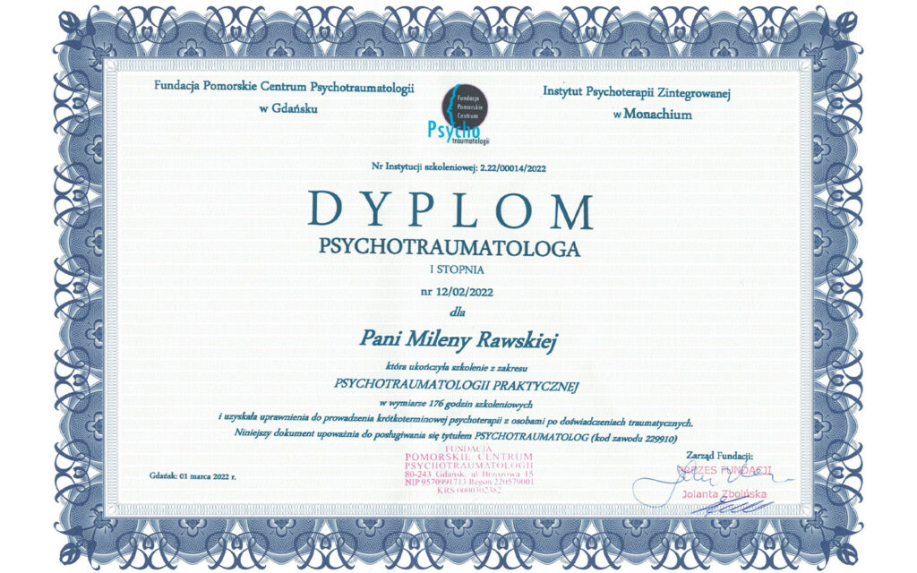 dylom psychotraumatologa