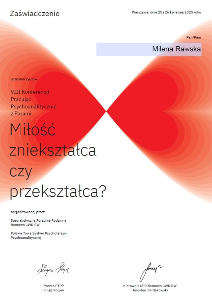Certyfikat miłość zniekształca czy przekształca